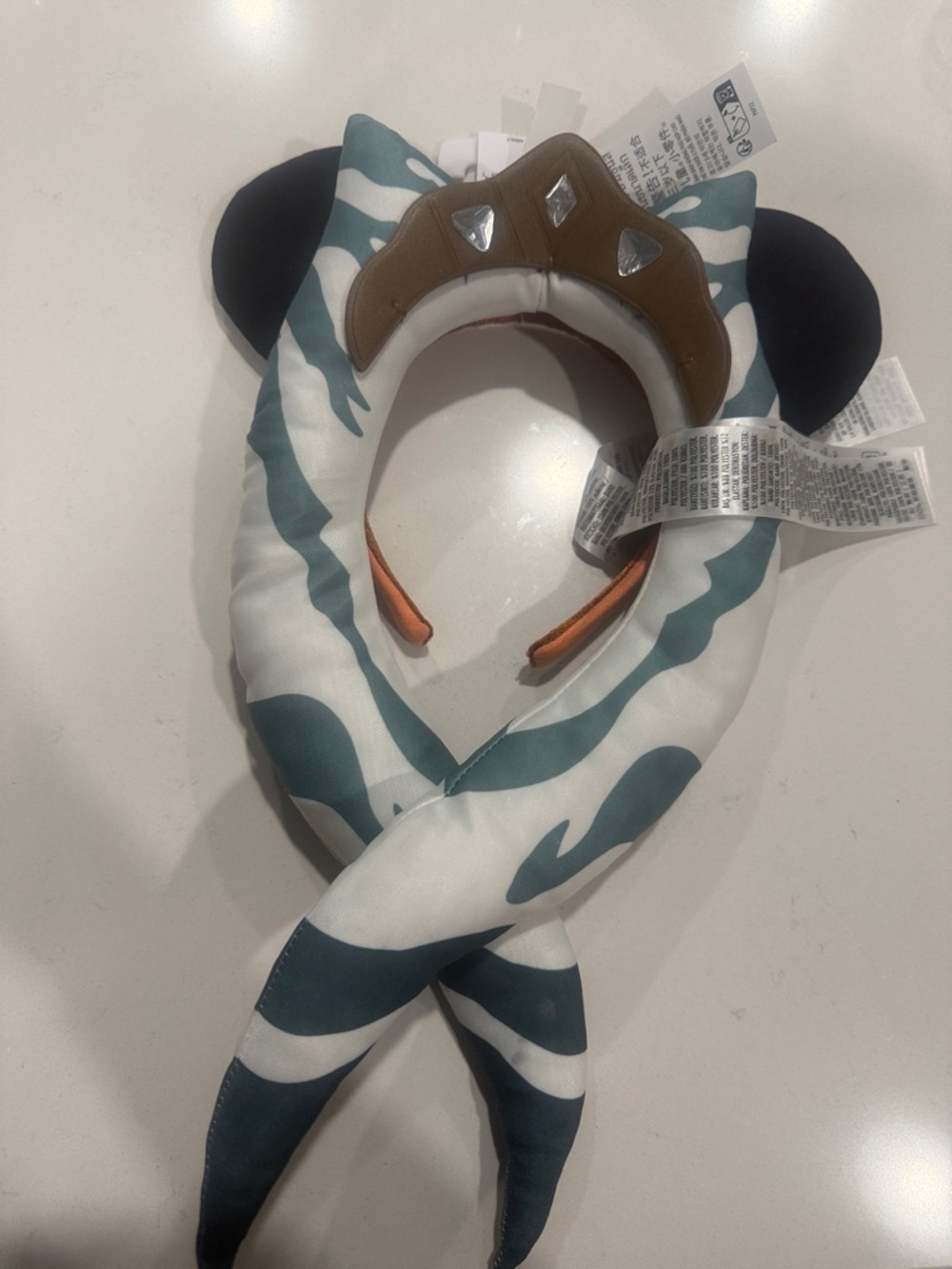 Ashoka tano Striped Seafoam & White Character Ear Headband